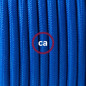 Câble textile 2 x 0,75 mm2 bleu effet soie
