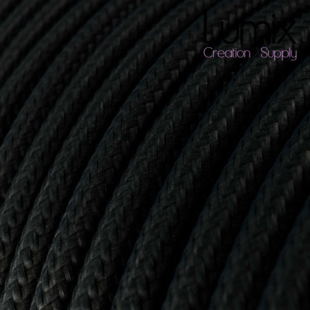 Câble textile 3 x 0,75 mm2 Noir effet soie