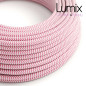 Câble textile 2 x 0,75 mm2 Zig-Zag Fuchsia effet soie