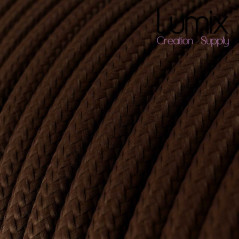 Câble textile 2 x 0,75 mm2 marron effet soie