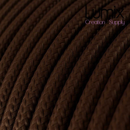 Câble textile 2 x 0,75 mm2 marron effet soie