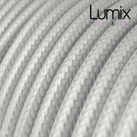 Câble textile 2 x 0,75 mm2 Argent effet soie