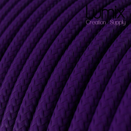 Câble textile 2 x 0,75 mm2 violet effet soie