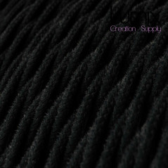 Câble textile torsadé 2 x 0,75 mm2 Noir coton