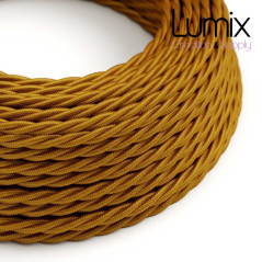 Câble textile torsadé 2 x 0,75 mm2 Or effet soie
