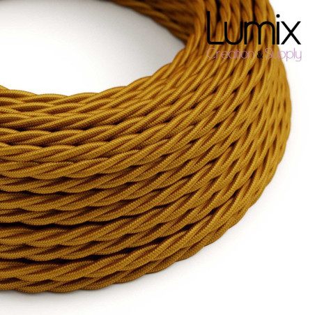 Câble textile torsadé 2 x 0,75 mm2 Or effet soie