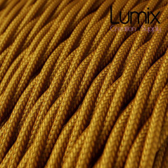 Câble textile torsadé 2 x 0,75 mm2 Or effet soie