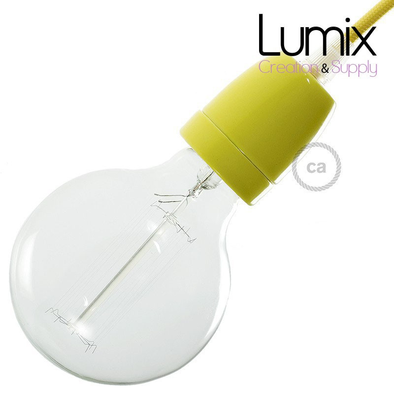 Douille vintage en porcelaine véritable couleur Jaune Douille vintage en porcelaine véritable couleur Jaune