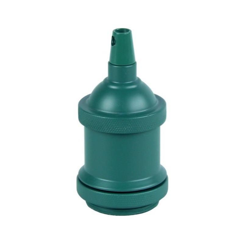 Porte-douille métal couleur vert bouteille mat avec bague pour montage abat-jour