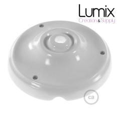 Rosace porcelaine peinte en noir pour raccordement électrique au plafond - pavillon porcelaine style vintage