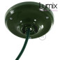 Rosace porcelaine peinte en vert pour raccordement électrique au plafond - pavillon porcelaine style vintage