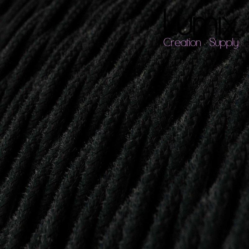 Commande privée - 15 m de câble textile torsadé noir 3 G0,75