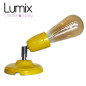 Lampe applique murale orientable en porcelaine Jaune et métal chromé Lampe applique murale orientable en porcelaine Jaune et métal chromé