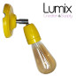 Lampe applique murale orientable en porcelaine Jaune et métal chromé Lampe applique murale orientable en porcelaine Jaune et métal chromé