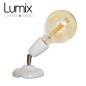 Lampe applique murale orientable en porcelaine blanche et métal chromé