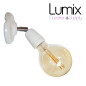Lampe applique murale orientable en porcelaine blanche et métal chromé