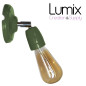 Lampe applique murale orientable en porcelaine verte et métal chromé
