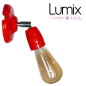 Lampe applique murale orientable en porcelaine rouge et métal chromé Lampe applique murale orientable en porcelaine rouge et métal chromé
