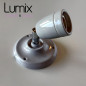 Lampe applique murale orientable en porcelaine grise et métal chromé