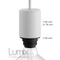 Lampe en suspension pour l'extérieur - Luminaire sur-mesure étanche IP65 - Porte-Douille silicone blanc à bague