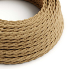 Lampe baladeuse à suspendre câble torsadé en jute et douille bois