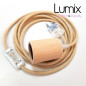 Lampe baladeuse à suspendre câble rond en jute et douille bois Lampe baladeuse à suspendre câble rond en jute et douille bois