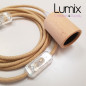Lampe baladeuse à suspendre câble rond en jute et douille bois Lampe baladeuse à suspendre câble rond en jute et douille bois