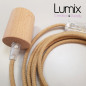 Lampe baladeuse à suspendre câble rond en jute et douille bois Lampe baladeuse à suspendre câble rond en jute et douille bois