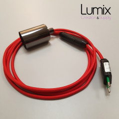 Lampe à suspendre type baladeuse porte-douille métal lisse Perle noire