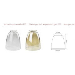 SUSPENSION 3 LAMPES PENDANT GLASS
