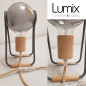Lampe à poser Alesio - Ampoule globe G125 Smoky 220 Volts-E27