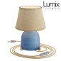 Lampe à poser COPPA BLEU COBALT forme vase en céramique avec abat-jour Impero Lampe à poser COPPA BLEU COBALT forme vase en céramique avec abat-jour Impero