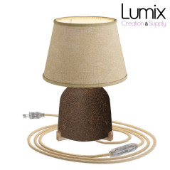 Lampe à poser COPPA CORTEN forme vase en céramique avec abat-jour Impero