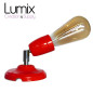 PRIVÉE - Luminaire sur-mesure 7 spots rouge porcelaine branchée en série parallèle - Offre PR2021-019