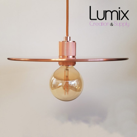Suspension double disque métal diamètre 30 cm couleur cuivre