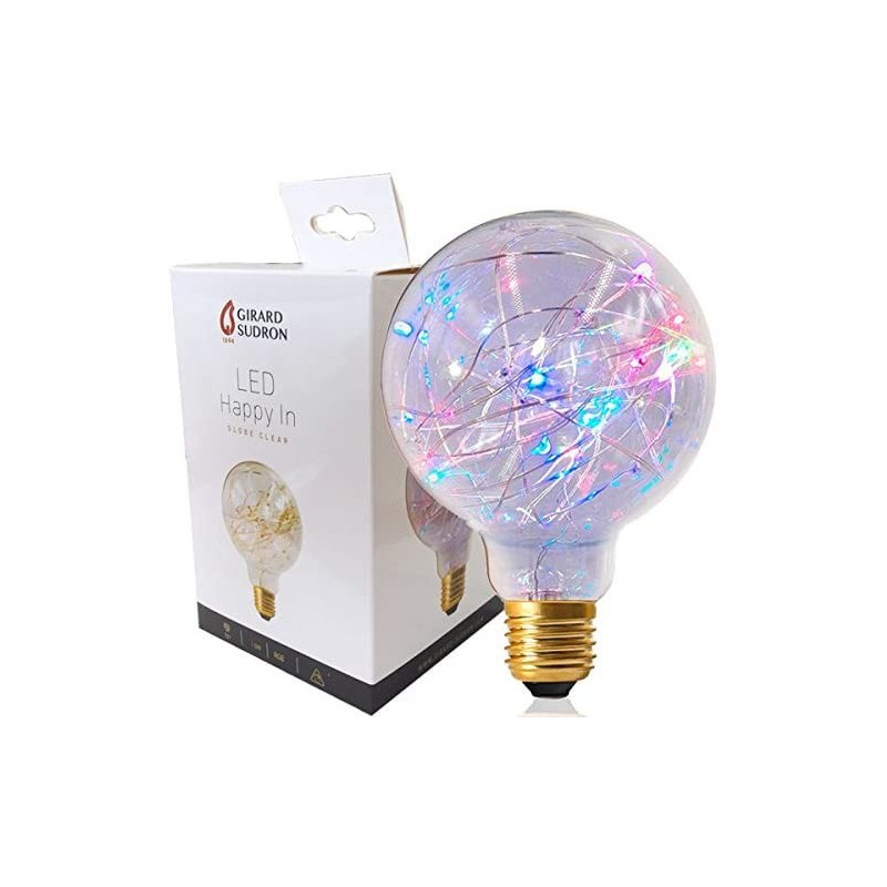 Ampoule Globe G95 LED Strip Happy In E27 1.5 W Finition RGB