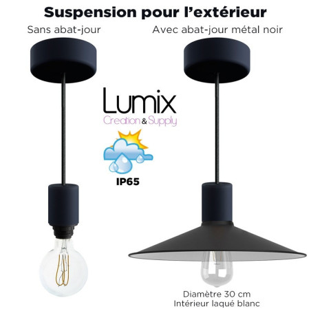 Suspension IP65 Graphite sans abat-jour