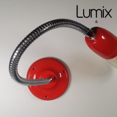 Lampe Porcelaine couleur en plafonnier ou en applique murale - avec gaine flexible