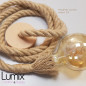 Suspension simple grosse corde en jute diamètre 30 mm - douille E27 Bakélite Suspension simple grosse corde en jute diamètre 30 mm - douille E27 Bakélite