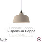 Suspension céramique COPPA forme cloche en céramique Gris Tourterelle fait main
