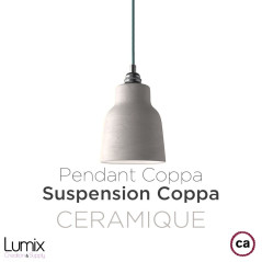 Suspension COPPA forme vase en céramique Gris Tourterelle fait main