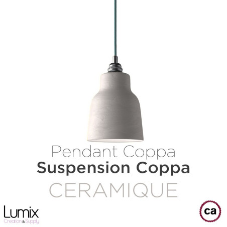 Suspension COPPA forme vase en céramique Gris Tourterelle fait main