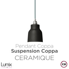 Suspension COPPA forme vase en céramique peinte en Noir