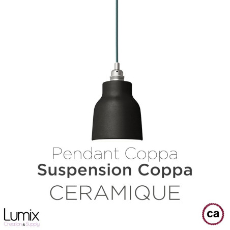 Suspension COPPA forme vase en céramique peinte en Noir