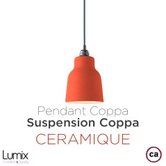 Suspension COPPA forme vase en céramique finition corail