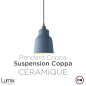 Suspension céramique forme vase en finition Bleu de Cobalt