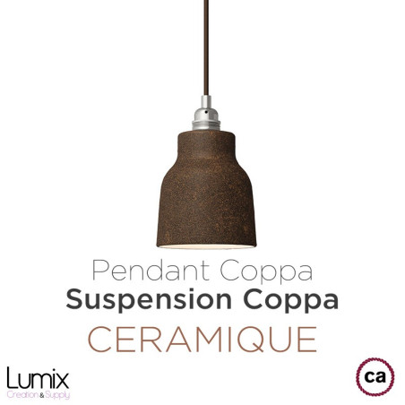 Suspension céramique COPPA forme vase  peinte effet rouille