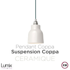 Suspension COPPA forme vase en céramique blanche