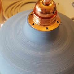 Suspension COPPA forme cloche en céramique Bleu de Cobalt fait main
