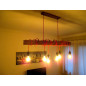 Poutre lumineuse bois de chêne massif 6 lampes douilles porcelaines noires 220V - environ 100 cm de long sur 7 x 7cm Poutre lumineuse bois de chêne massif 6 lampes douilles porcelaines noires 220V - environ 100 cm de long sur 7 x 7cm